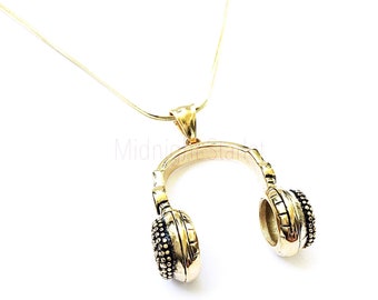 MUSIC LVR Headphones Necklace. Gold or Silver. High Quality Chain. Won't Discolor or Tarnish. Stainless Steel. Handmade in Los Angeles.