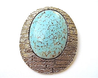 Gabriella Turquoise Convertible Brooch. Vintage Setting. All Midnight Starlet Pieces arrive in a Gift Box with Ribbon.
