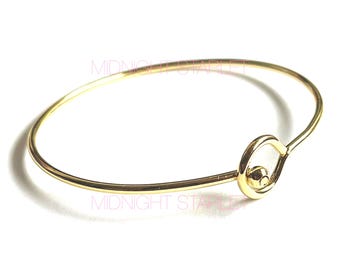 Gold Stainless Steel Bracelet. Minimalist Cuff Bracelet. Modern Gold Bangle. Sculptural Bracelet. Open Cuff Jewelry. Gold Bracelet for Women