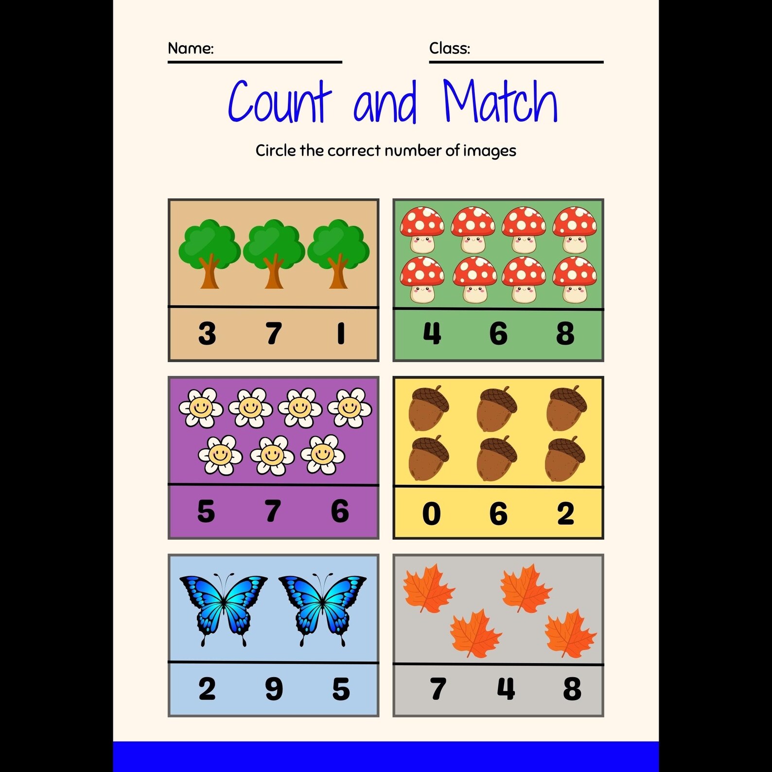 Count and Match Printable Worksheet, Math Homeschool Education ...