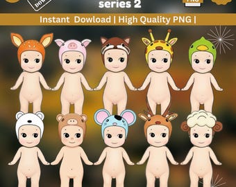 Sonny Angel Animal Series 2 PNG |  Baby Clipart | Kawaii PNG | Instant Digital Download