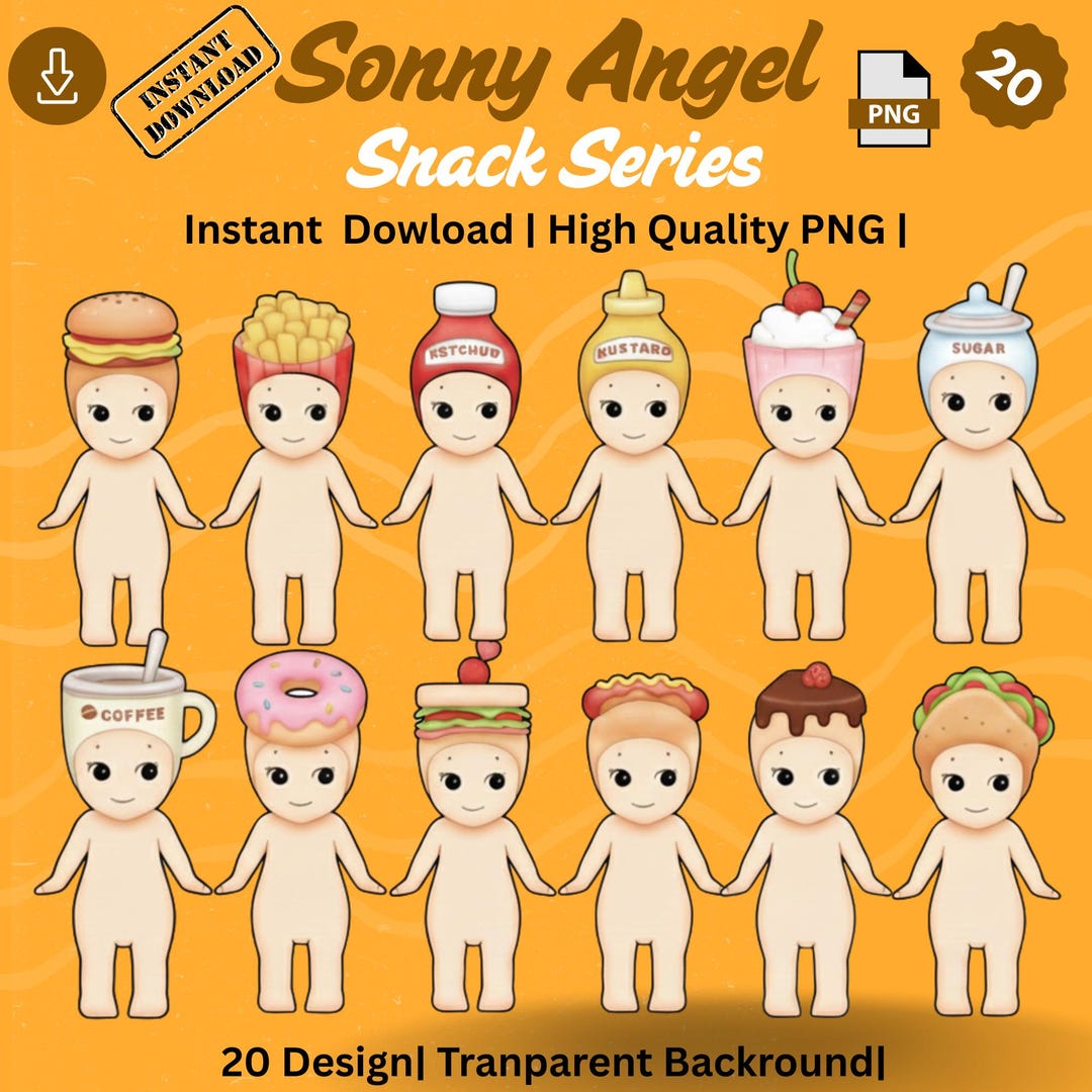Sonny Angel Snack Series PNG, Kawaii Food Clipart Designs, Digital ...