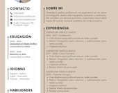 Professional Resume CV Template, Modern Design (Instant Download)