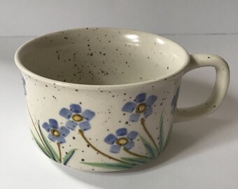 Vintage 1970s Flower Soup Mug Soup Bowl