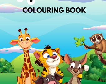 Printable Cute Animal Coloring Book for Kids Fun Easy Coloring Pages Children Learning Activity PDF Download
