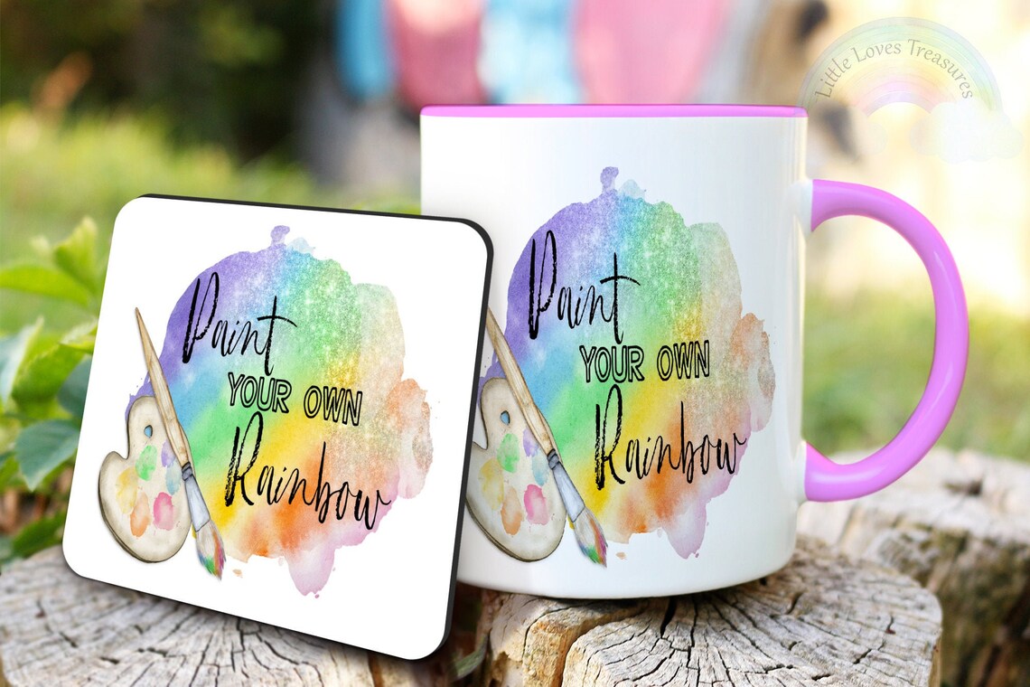 Personalised Mug Set. 11oz Mug & Coaster Set . Paint Your Own Etsy UK