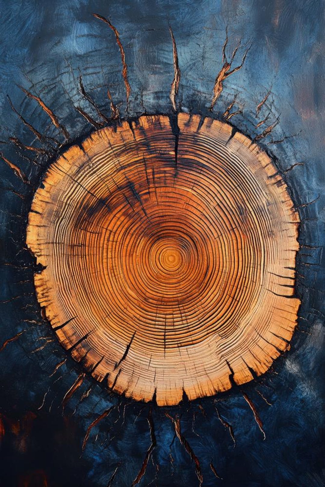 Tree Rings Abstract Painting 3 - Etsy