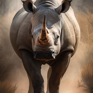 Rhino Closeup Rhinoceros Wildlife Photo Digital Download Print