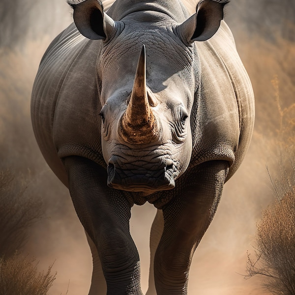 Rhinoceros Art - Etsy