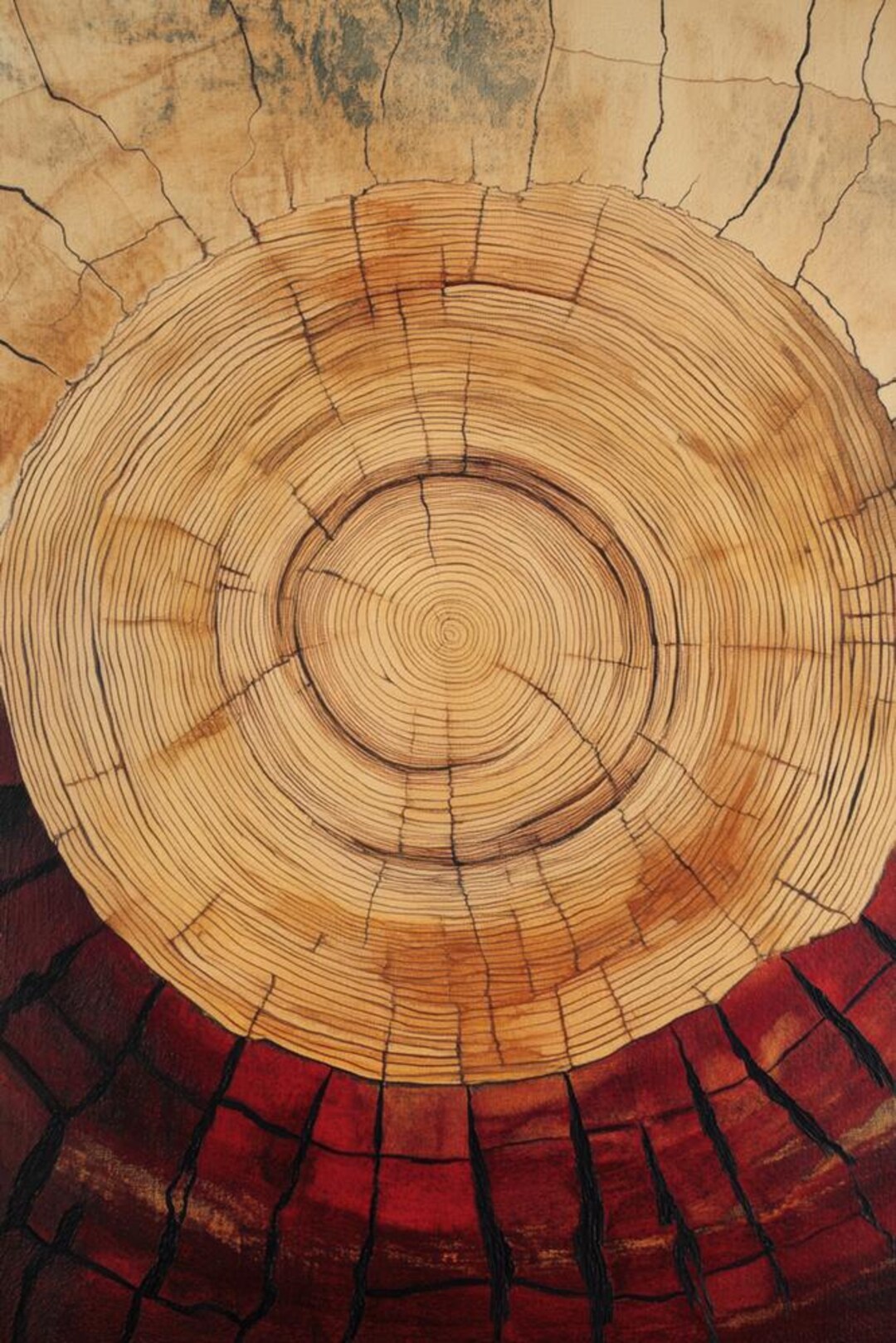 Tree Rings Abstract Painting 4 - Etsy