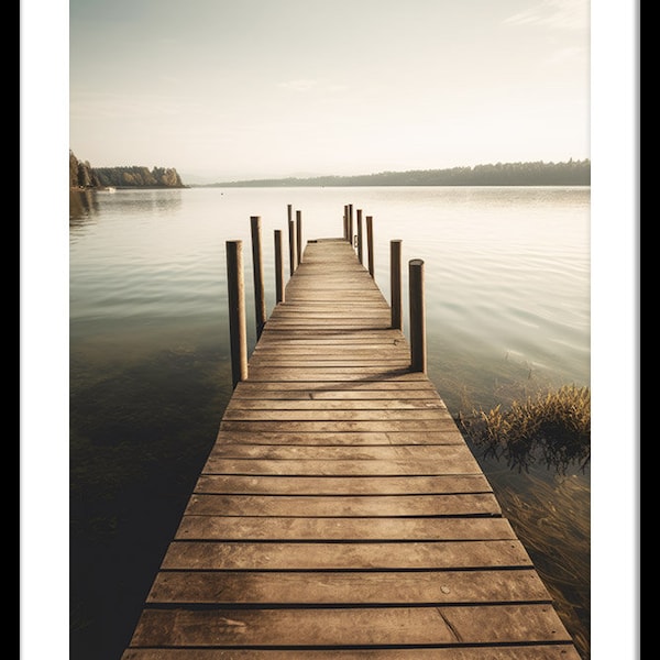 Jetty on Clear Alpine Lake 3 Photo Photography Digital Download Print