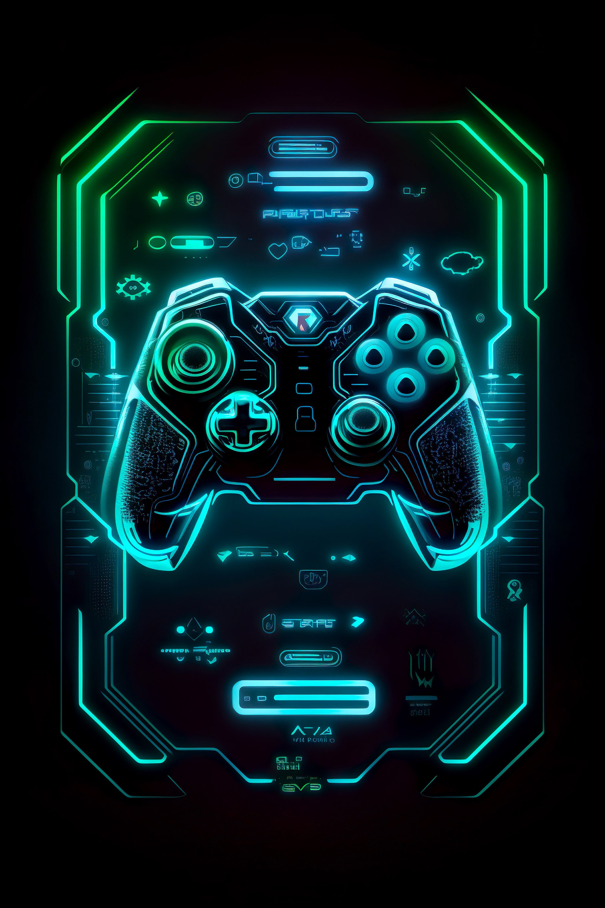 Poster Gamer PC & Playstation in neon colors and cool sayings for –  justgoodmood