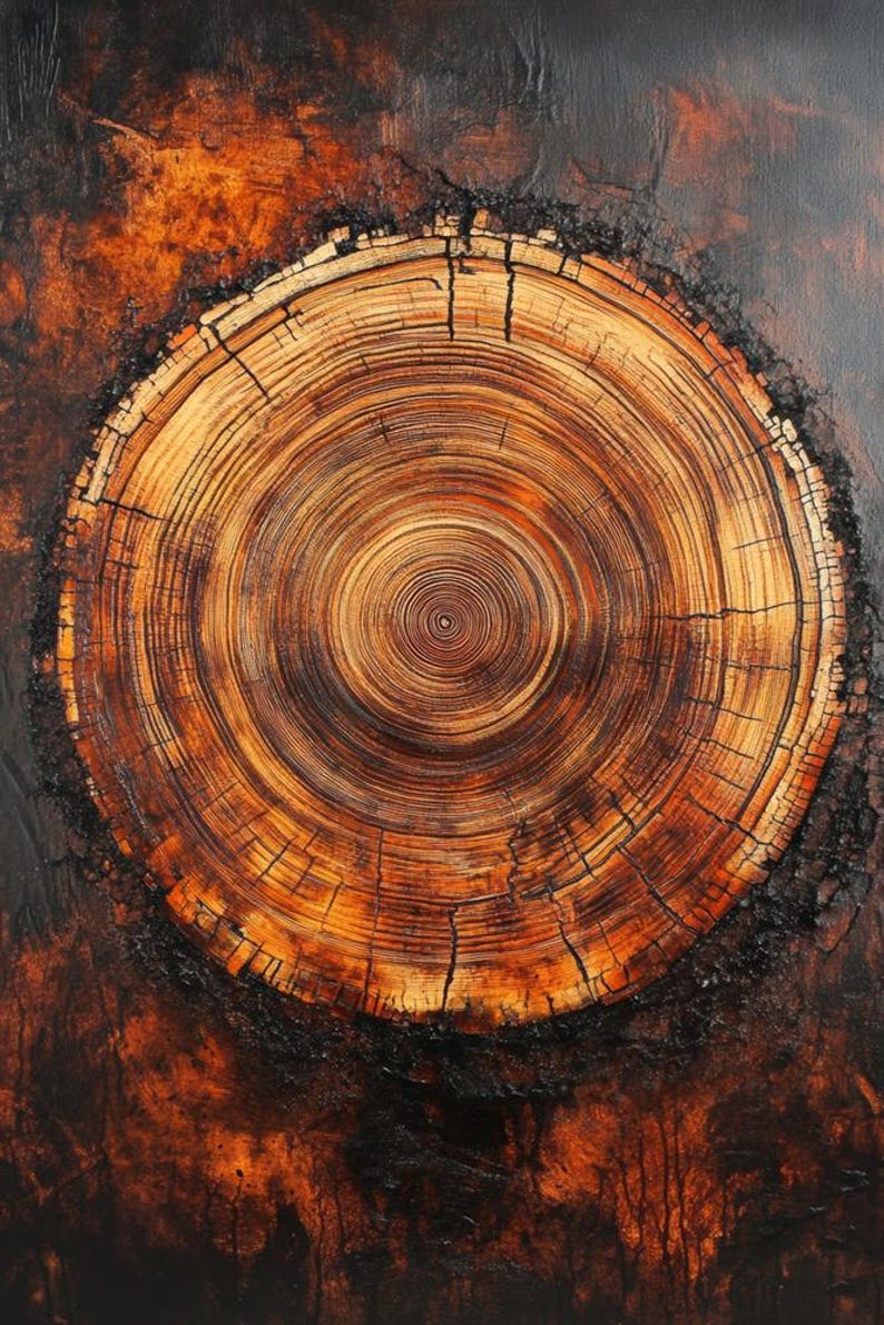 Tree Rings Abstract Painting 2 - Etsy