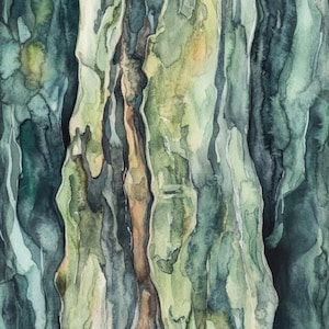 Gumtree Bark Abstract Close up Watercolour Painting 11 Digital Download Print