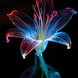 Bioluminescent Flower Glowing Bioluminescence Alien plant 2 Digital Download Print
