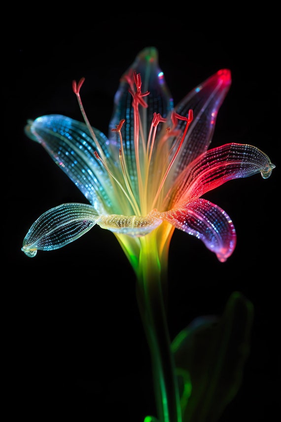 Bioluminescent Flower Glowing Bioluminescence Alien plant 4 Digital  Download Print