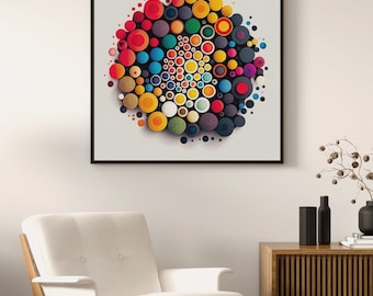 Abstract Circle Pattern colorful circles 3 artwork Digital Download Print