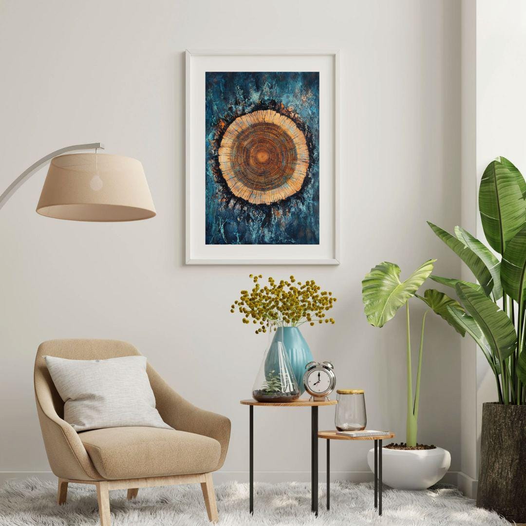 Tree Rings Abstract Painting 1 - Etsy