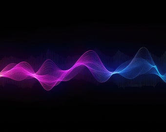 Musical Waveforms Music Audio waves Graphic Equalizer Pink Blue Digital Download Print