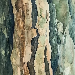Gumtree Bark Abstract Close up Watercolour Painting 5 Digital Download Print