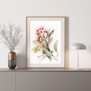 Australian Gum Blossom 3 Native Tree Flower Watercolour Painting Digital Download Print