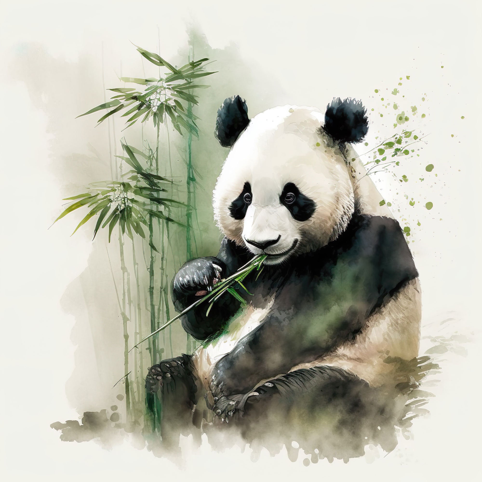 Giant panda eating bamboo