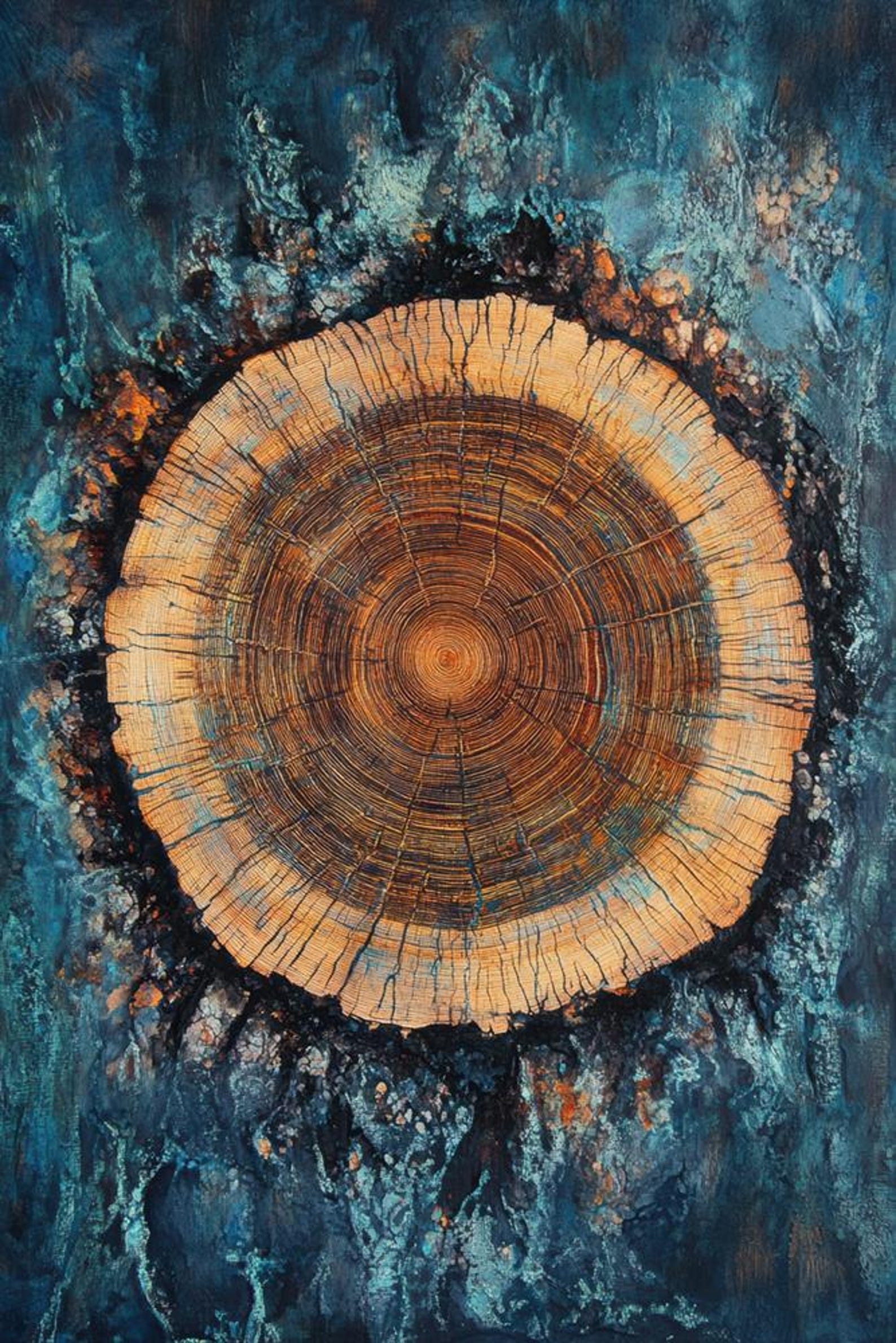 Tree Rings Abstract Painting 1 - Etsy
