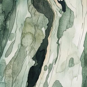 Gumtree Bark Abstract Close up Watercolour Painting 19 Digital Download Print
