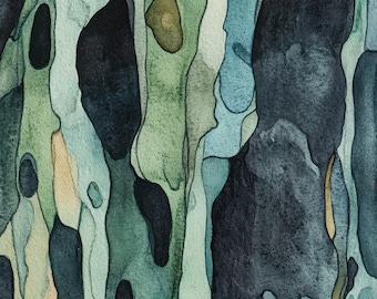 Gumtree Bark Abstract Close up Watercolour Painting 20 Digital Download Print