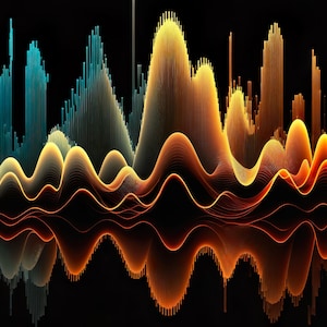 Musical Waveforms Music Audio waves Graphic Equalizer 2 Digital Download Print