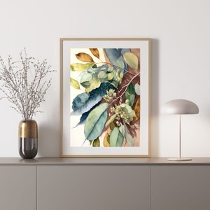 Eucalyptus Australian Native Tree Flower Watercolour Painting 6 Digital Download Print