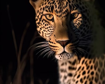 Leopard Closeup Wildlife Photo Digital Download Print