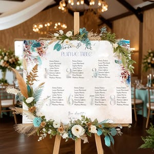 Plan de table mariage - Thème BOHO ESTIVAL - Panneau grand format HD - Modèle a personnaliser