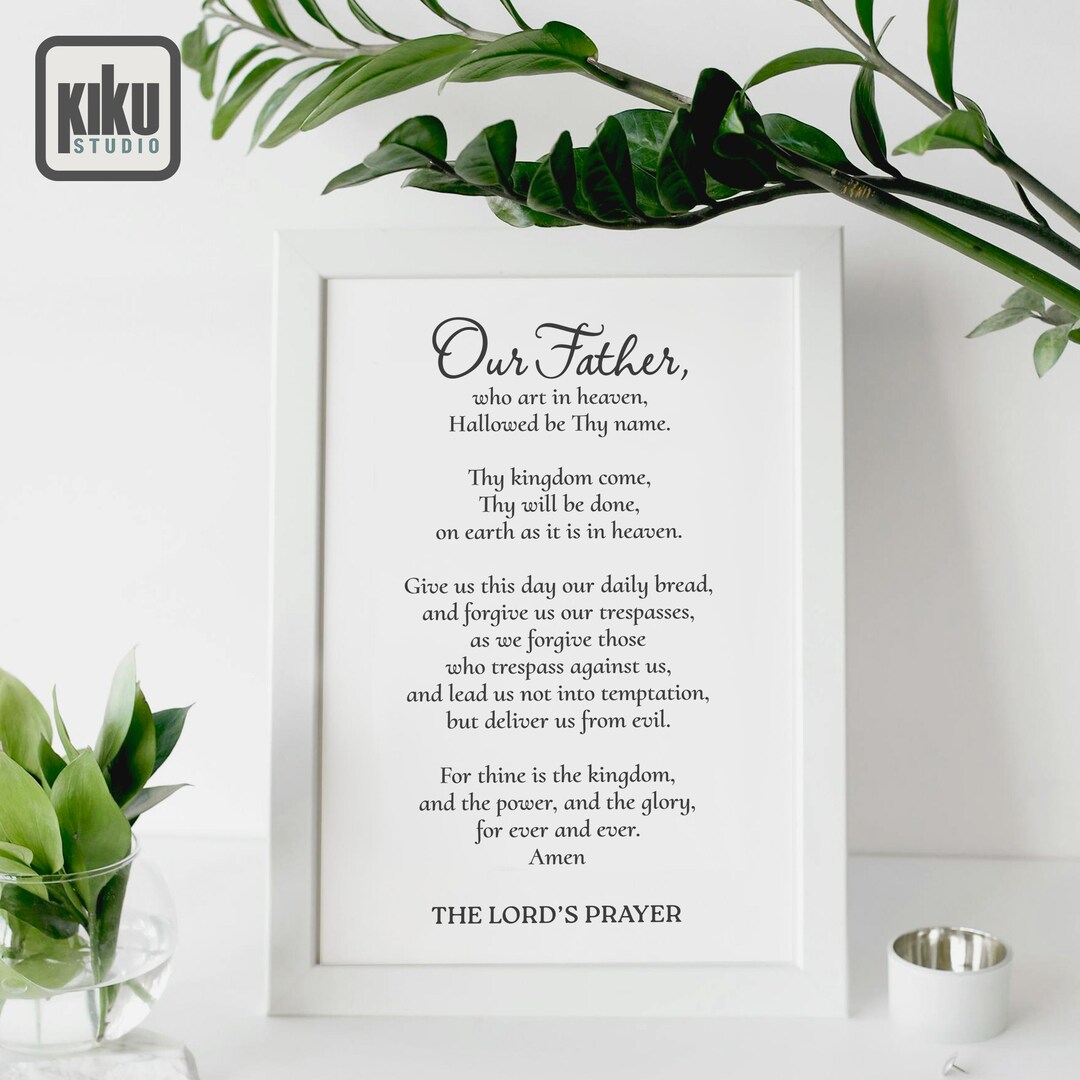 Peaceful the Lord's Prayer Wall Art - Our Father Printable | Christian ...