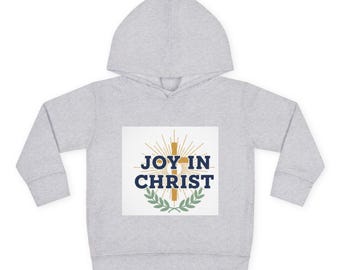 Joy in Christ peuterhoodie | Religieus christelijk kindersweater