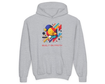 Built on Faith geometric abstract hoodie | Youth Hoodie