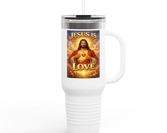 Taza de viaje "Jesús es amor" / Vaso térmico de 1,2 litros (40 oz)