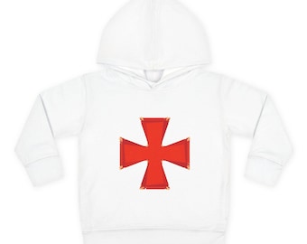 Sudadera con capucha para niños pequeños con cruz de Malta roja / Sudadera con capucha para niños