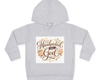 Sudadera con capucha para niños pequeños "Elegida por Dios" / Sudadera infantil con estampado floral "Fe"