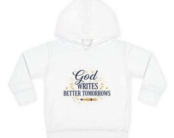 Felpa con cappuccio "Dio scrive domani migliori" / Maglione cristiano per bambini con la scritta "Fede"