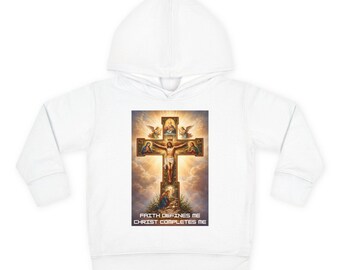 Crucifixion Cross Prayer Toddler Hoodie | Religious Christian Faith Pullover
