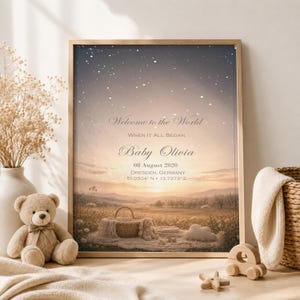Personalized Baby Star Map | Custom Birth Star Chart | Newborn Gift | Nursery Wall Art | Baby Name Print | Birth Keepsake | Digital Download