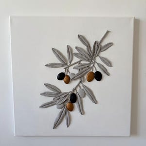 Original 3D Painting on Canvas, Textured Wall Art, Framed Plaster Style Textured Art, Gifts