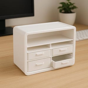 3D STL file for print of arrangement home accessories and gadget shelf drawer storage box rectangular