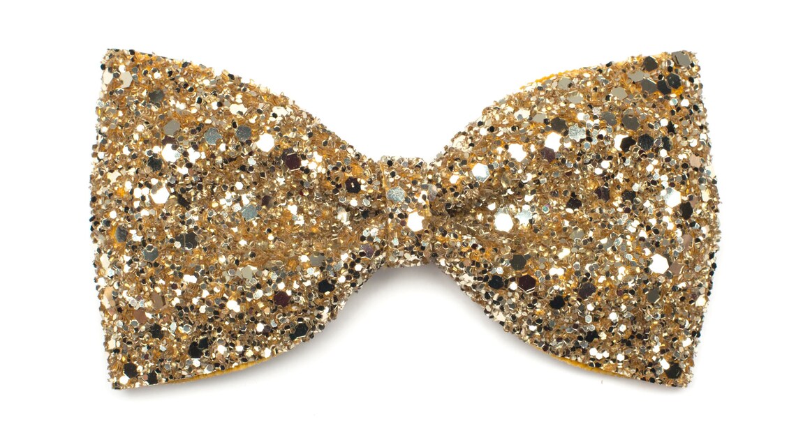 Pale Gold Glitter Bow Sparkly Glitter Bow Party Hair Bow - Etsy