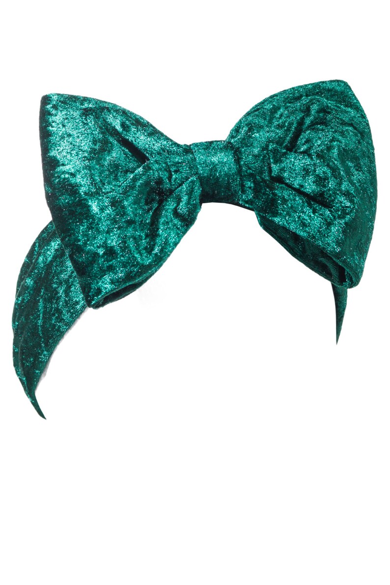 Bottle Green Velvet Bow Headband Velvet Headband Winter Etsy