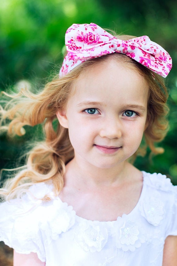 Girls' Floral Bow Headband Little Girls' Headband Etsy Australia