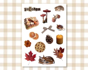 Gezellige herfstdecoratie om te printen | Junk Journal, Scrapbook elementen (digitale download)