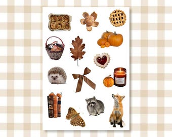 Gezellige herfstprintbare decoratie | Vintage herfstelementen voor je junk journal (digitale download)