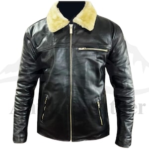 Handmade Black Cowhide Leather Biker Jacket - Custom Fit